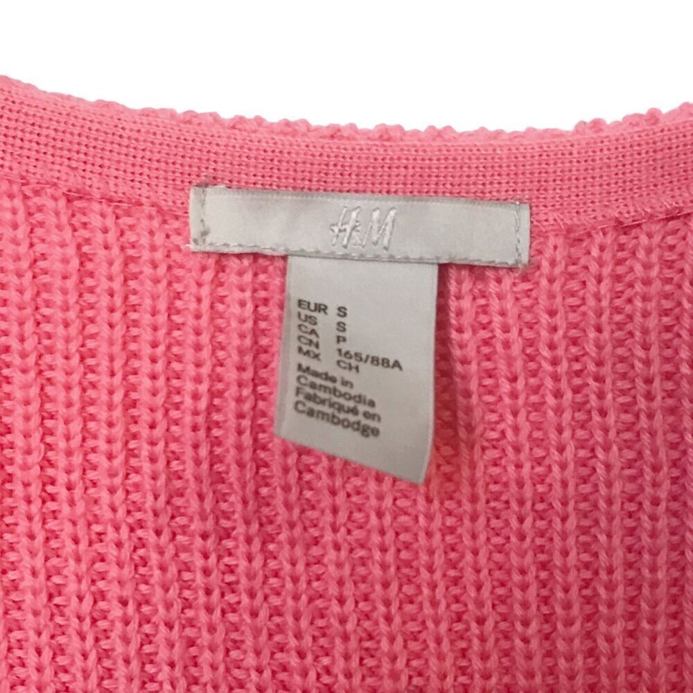 H&M pink deep V neck sweater, size S - Picture 3 of 7